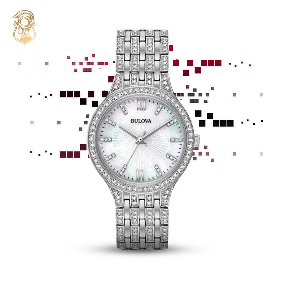 MSP: 86167 BULOVA Crystal Mother of Pearl Watch 32mm