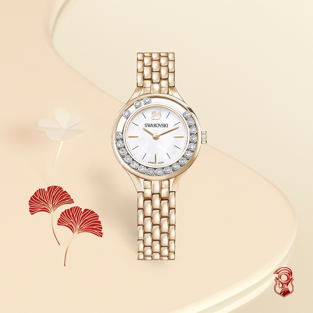 MSP: 71538 Swarovski Lovely Crystals Mini Rose Gold Tone Ladies Watch 31mm 16,850,000