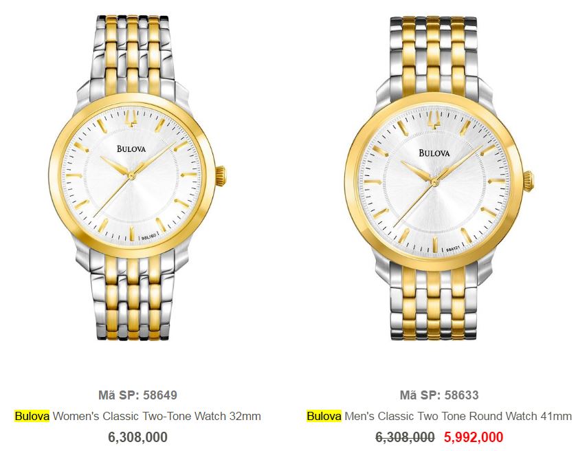 Đồng hồ cặp đôi Bulova