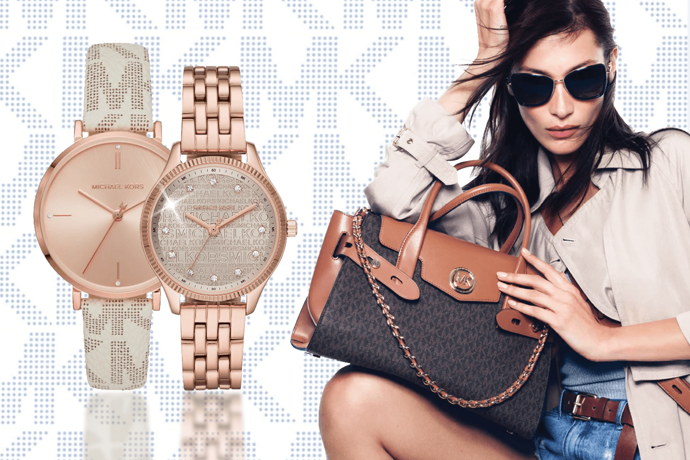 BST đồng hồ Michael Kors họa tiết MK