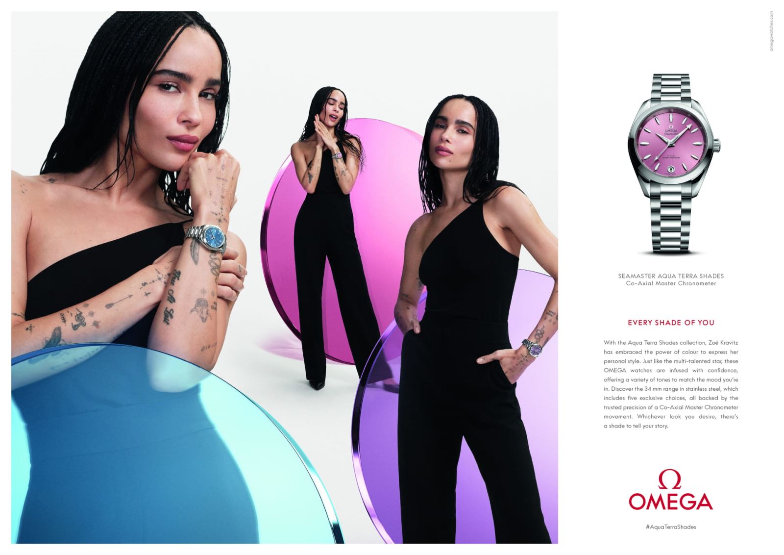 OMEGA ra mắt chiến dịch Aqua Terra Shades cùng các đại sứ thương hiệu Zoë Kravitz, Châu Đông Vũ và Eddie Redmayne