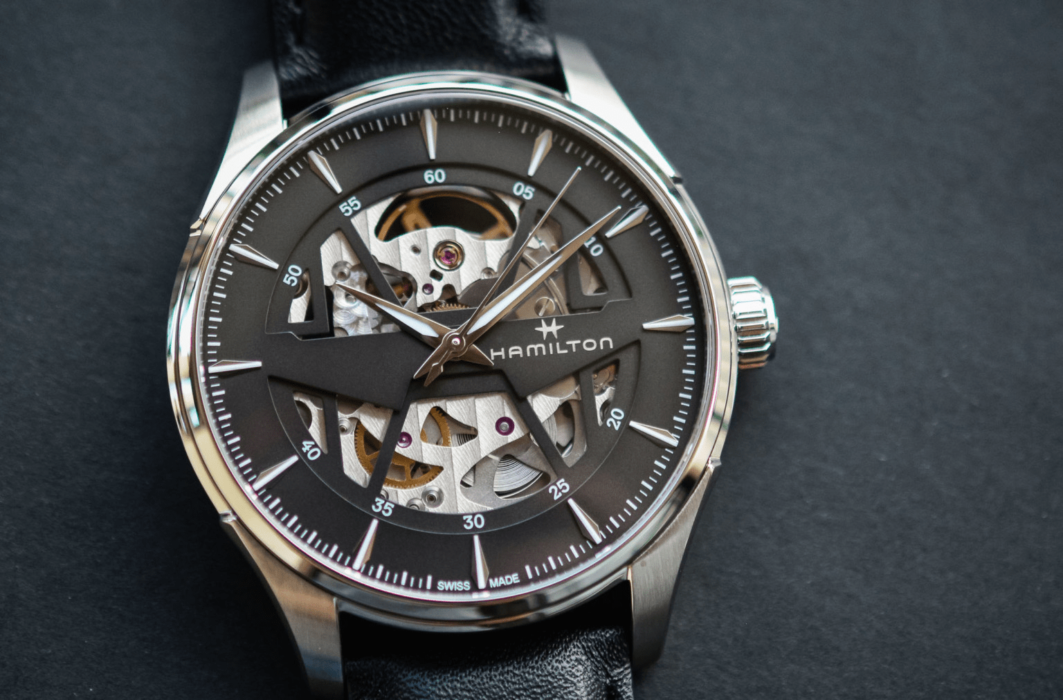 đồng hồ lộ cơ hamilton jazzmaster skeleton mới 2020