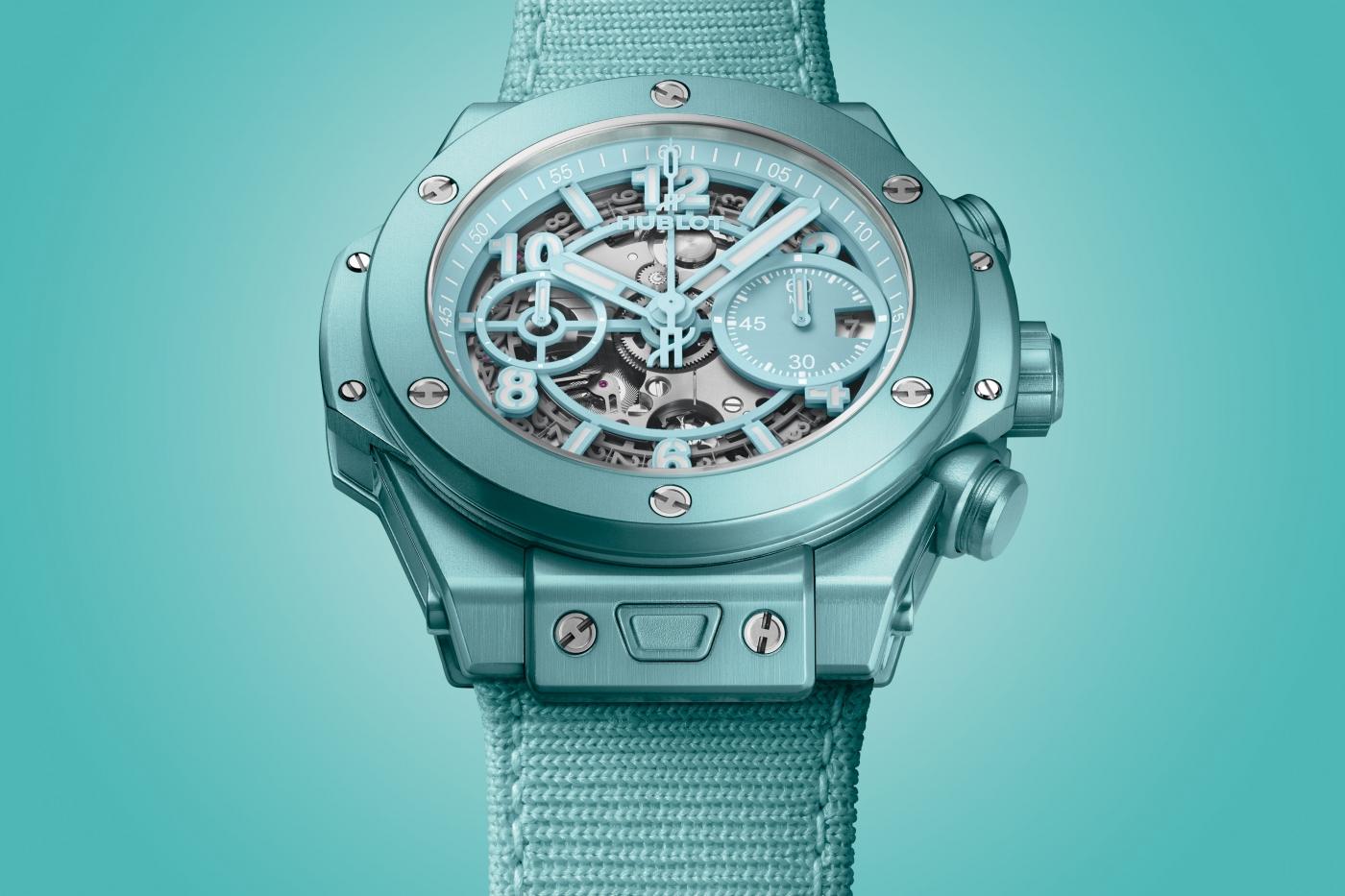 đồng hồ hublot big bang unico summer màu xanh dương ngọc 