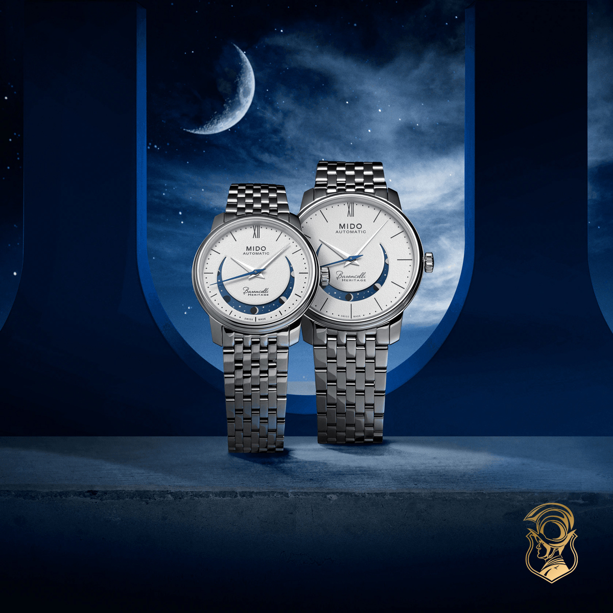 đồng hồ mido baroncelli heritage smiling moon mới 