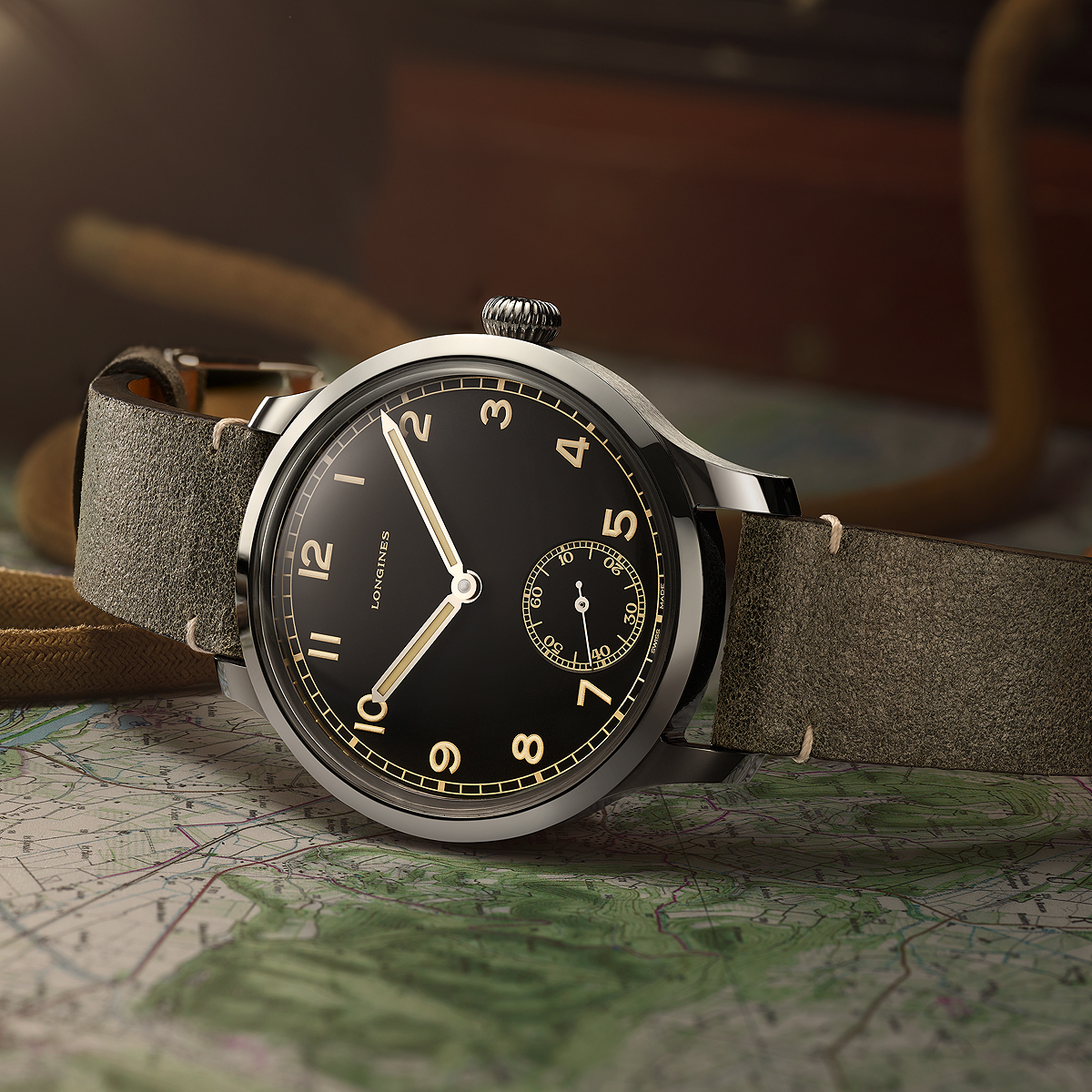 Đồng hồ quân đội Longines Heritage Military 1938 phiên bản 2019