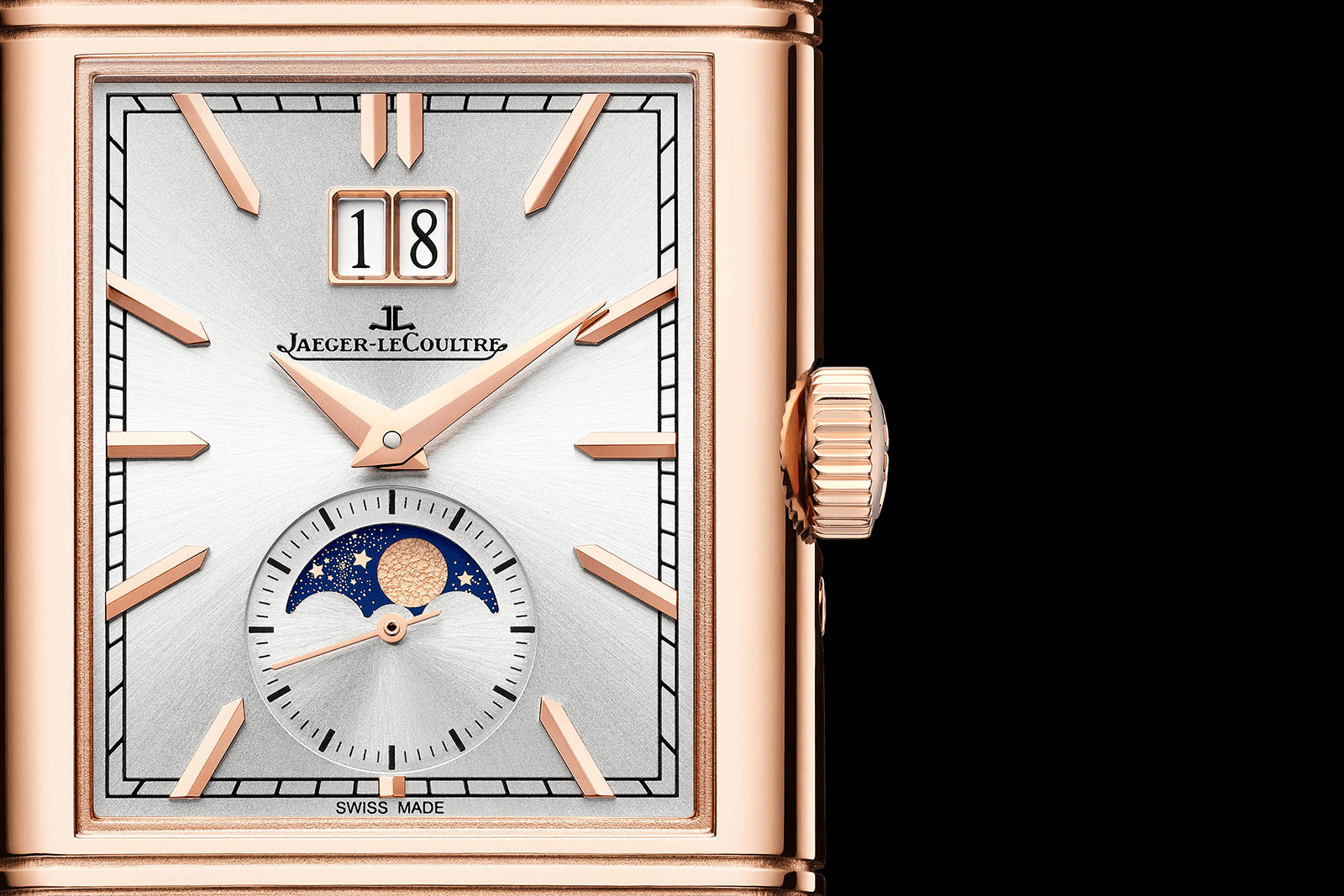 mặt trước đồng hồ jaeger-lecoultre reverso tribute nonantieme 