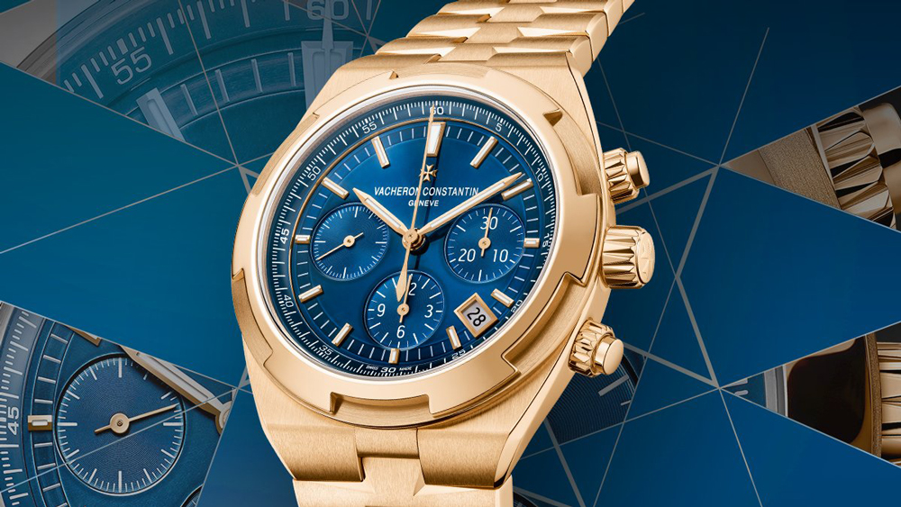 VACHERON CONSTANTIN OVERSEAS CHRONOGRAPH Gold pink and Blue Dial